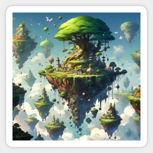 Floating Islands Fantasy Landscape Sticker